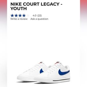 NIKE COURT LEGACY BLUE SZ 5.5Y